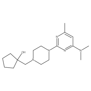 1-({4-[4-(Dimethylamino)-6-methylpyrimidin-2-yl]piperazin-1-yl}methyl)cyclopentan-1-ol Structure
