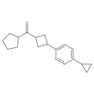 3-Cyclopropyl-6-[3-(pyrrolidine-1-carbonyl)azetidin-1-yl]pyridazine结构式