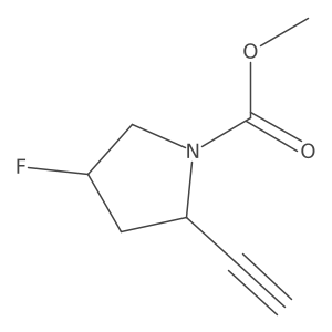 Methyl (2R,4S)-2-ethynyl-4-fluoropyrrolidine-1-carboxylate结构式
