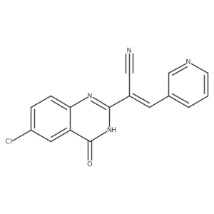 (E)-2-(6-chloro-4-oxo-3,4-dihydroquinazolin-2-yl)-3-(pyridin-3-yl)acrylonitrile结构式