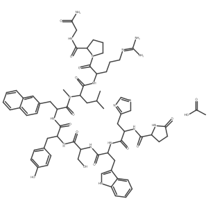 (N-Nal(2)(sup 6)-NMe-Leu(sup 7))-LHRH acetate Structure
