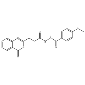 4-methoxy-N'-[3-(4-oxo-3H-quinazolin-2-yl)propanoyl]benzohydrazide结构式