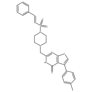 5-(4-methylphenyl)-2-{[4-(2-phenylethenesulfonyl)piperazin-1-yl]methyl}-3H,4H-thieno[2,3-d]pyrimidin-4-one结构式