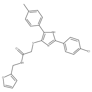 2-{[2-(4-chlorophenyl)-5-(4-methylphenyl)-1H-imidazol-4-yl]sulfanyl}-N-[(furan-2-yl)methyl]acetamide结构式