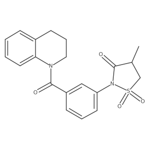 4-Methyl-2-(3-(1,2,3,4-tetrahydroquinoline-1-carbonyl)phenyl)isothiazolidin-3-one 1,1-dioxide Structure