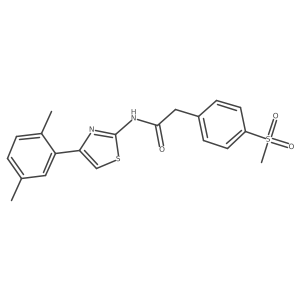 N-(4-(2,5-dimethylphenyl)thiazol-2-yl)-2-(4-(methylsulfonyl)phenyl)acetamide结构式