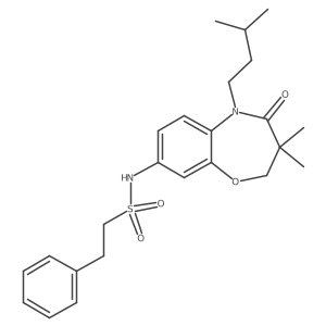 N-(5-isopentyl-3,3-dimethyl-4-oxo-2,3,4,5-tetrahydrobenzo[b][1,4]oxazepin-8-yl)-2-phenylethanesulfonamide Structure