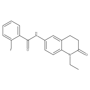 N-(1-ethyl-2-oxo-1,2,3,4-tetrahydroquinolin-6-yl)-2-fluorobenzamide结构式