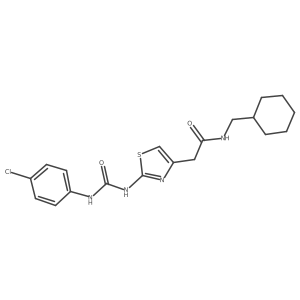 2-(2-(3-(4-chlorophenyl)ureido)thiazol-4-yl)-N-(cyclohexylmethyl)acetamide Structure
