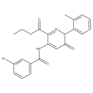 Ethyl 4-(3-bromobenzamido)-6-oxo-1-(o-tolyl)-1,6-dihydropyridazine-3-carboxylate结构式