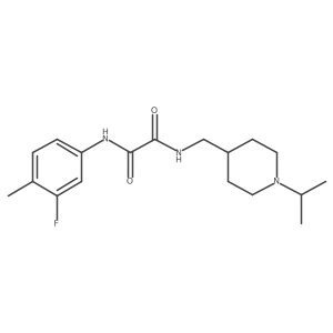 N1-(3-fluoro-4-methylphenyl)-N2-((1-isopropylpiperidin-4-yl)methyl)oxalamide结构式