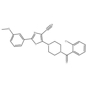 5-(4-(2-Chlorobenzoyl)piperazin-1-yl)-2-(3-methoxyphenyl)oxazole-4-carbonitrile结构式