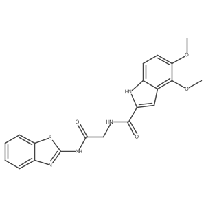 N~2~-[2-(1,3-benzothiazol-2-ylamino)-2-oxoethyl]-4,5-dimethoxy-1H-indole-2-carboxamide结构式