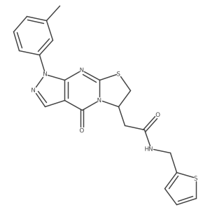 2-(4-oxo-1-(m-tolyl)-1,4,6,7-tetrahydropyrazolo[3,4-d]thiazolo[3,2-a]pyrimidin-6-yl)-N-(thiophen-2-ylmethyl)acetamide Structure