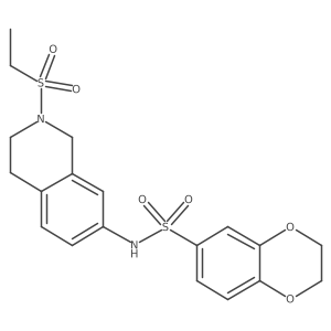 N-(2-(ethylsulfonyl)-1,2,3,4-tetrahydroisoquinolin-7-yl)-2,3-dihydrobenzo[b][1,4]dioxine-6-sulfonamide结构式