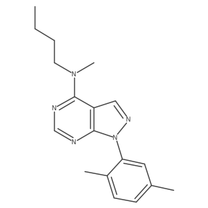 N-butyl-1-(2,5-dimethylphenyl)-N-methyl-1H-pyrazolo[3,4-d]pyrimidin-4-amine结构式