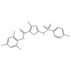 5-Thiazolecarboxamide, 2-[[(4-fluorophenyl)sulfonyl]amino]-4-methyl-N-(2,4,6-trimethylphenyl)-结构式