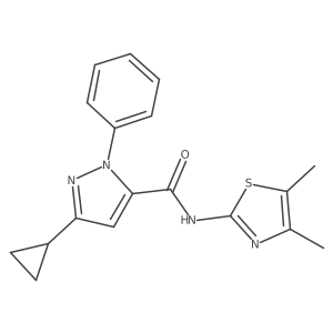 3-cyclopropyl-N-[(2E)-4,5-dimethyl-1,3-thiazol-2(3H)-ylidene]-1-phenyl-1H-pyrazole-5-carboxamide Structure