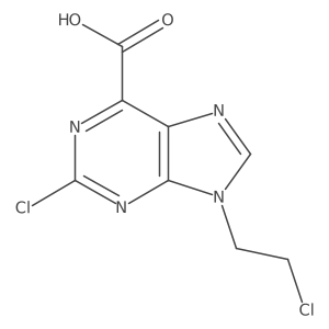 2-Chloro-9-(2-chloroethyl)-9H-purine-6-carboxylic acid结构式