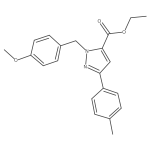 Ethyl 1-(4-methoxybenzyl)-3-p-tolyl-1H-pyrazole-5-carboxylate结构式