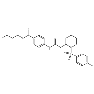 Butyl 4-(2-(1-tosylpiperidin-2-yl)acetamido)benzoate结构式