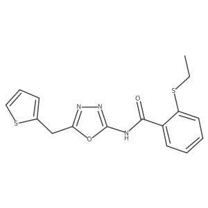 2-(ethylthio)-N-(5-(thiophen-2-ylmethyl)-1,3,4-oxadiazol-2-yl)benzamide Structure
