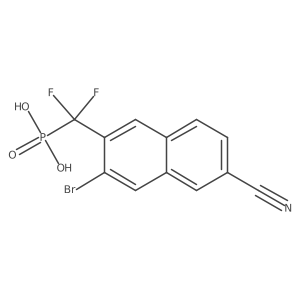 P-[(3-bromo-6-cyano-2-naphthalenyl)difluoromethyl]-phosphonic acid结构式