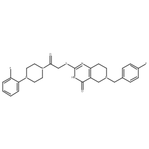 6-(4-fluorobenzyl)-2-({2-[4-(2-fluorophenyl)piperazin-1-yl]-2-oxoethyl}thio)-5,6,7,8-tetrahydropyrido[4,3-d]pyrimidin-4(3H)-one Structure