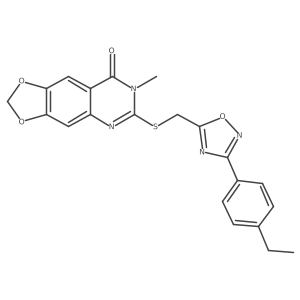 6-({[3-(4-ethylphenyl)-1,2,4-oxadiazol-5-yl]methyl}sulfanyl)-7-methyl-2H,7H,8H-[1,3]dioxolo[4,5-g]quinazolin-8-one结构式