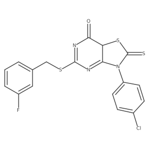 3-(4-chlorophenyl)-5-{[(3-fluorophenyl)methyl]sulfanyl}-2-sulfanylidene-2H,3H,6H,7H-[1,3]thiazolo[4,5-d]pyrimidin-7-one结构式