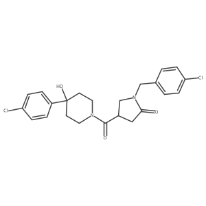 1-(4-Chlorobenzyl)-4-{[4-(4-chlorophenyl)-4-hydroxypiperidin-1-yl]carbonyl}pyrrolidin-2-one结构式