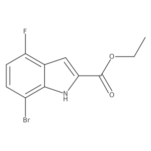 ethyl 7-bromo-4-fluoro-1H-indole-2-carboxylate结构式