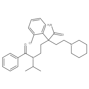 I+/--[2-[Benzoyl(1-methylethyl)amino]ethyl]-I+/--(2-chlorophenyl)-1-piperidinebutanamide结构式