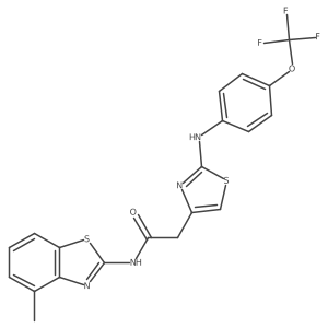 Cc1cccc2sc(NC(=O)Cc3csc(Nc4ccc(OC(F)(F)F)cc4)n3)nc12结构式