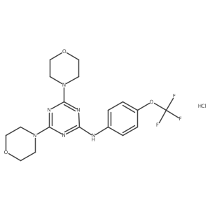 4,6-dimorpholino-N-(4-(trifluoromethoxy)phenyl)-1,3,5-triazin-2-amine hydrochloride Structure