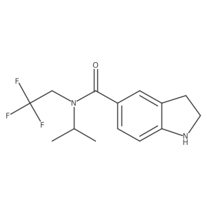 1h-Indole-5-carboxamide,2,3-dihydro-n-(1-methylethyl)-n-(2,2,2-trifluoroethyl)-结构式