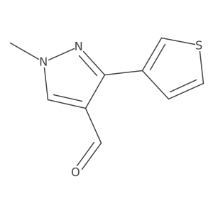 1-methyl-3-(thiophen-3-yl)-1H-pyrazole-4-carbaldehyde Structure