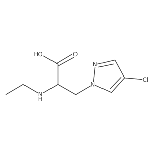 3-(4-chloro-1H-pyrazol-1-yl)-2-(ethylamino)propanoic acid Structure