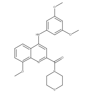 (4-((3,5-Dimethoxyphenyl)amino)-8-methoxyquinolin-2-yl)(thiomorpholino)methanone结构式