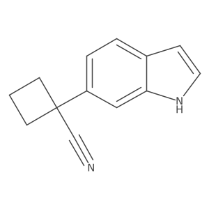 1-(1H-indol-6-yl)cyclobutane-1-carbonitrile结构式
