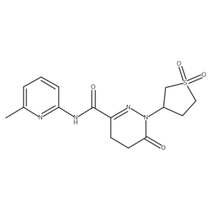 1-(1,1-dioxidotetrahydrothiophen-3-yl)-N-(6-methylpyridin-2-yl)-6-oxo-1,4,5,6-tetrahydropyridazine-3-carboxamide Structure