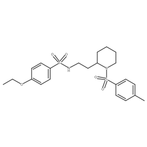4-ethoxy-N-(2-(1-tosylpiperidin-2-yl)ethyl)benzenesulfonamide结构式