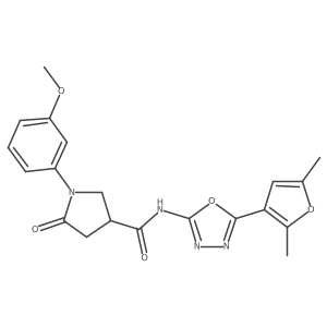 N-[5-(2,5-dimethylfuran-3-yl)-1,3,4-oxadiazol-2-yl]-1-(3-methoxyphenyl)-5-oxopyrrolidine-3-carboxamide Structure