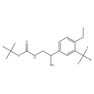 tert-butyl N-{2-amino-2-[4-methoxy-3-(trifluoromethyl)phenyl]ethyl}carbamate结构式