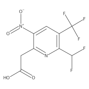 2-(Difluoromethyl)-5-nitro-3-(trifluoromethyl)pyridine-6-acetic acid Structure