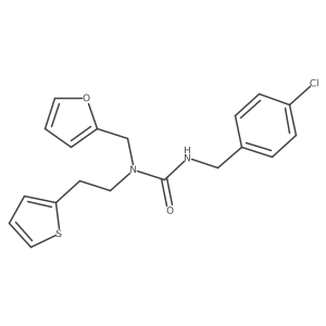 3-(4-Chlorobenzyl)-1-(furan-2-ylmethyl)-1-(2-(thiophen-2-yl)ethyl)urea结构式