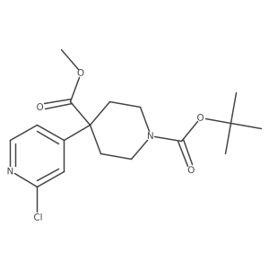 1-(Tert-butyl) 4-methyl 4-(2-chloropyridin-4-yl)piperidine-1,4-dicarboxylate结构式