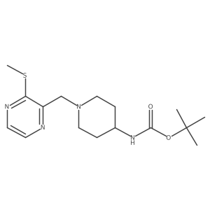 Tert-butyl (1-((3-(methylthio)pyrazin-2-yl)methyl)piperidin-4-yl)carbamate结构式
