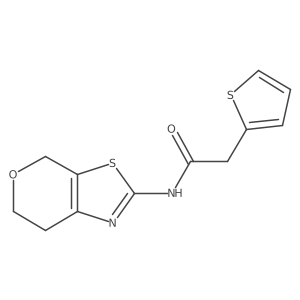 N-(6,7-dihydro-4H-pyrano[4,3-d]thiazol-2-yl)-2-(thiophen-2-yl)acetamide结构式