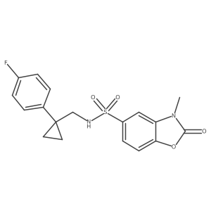 N-((1-(4-fluorophenyl)cyclopropyl)methyl)-3-methyl-2-oxo-2,3-dihydrobenzo[d]oxazole-5-sulfonamide结构式